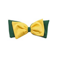 Pom Bow  Hair Bow - Bottle Green/Yellow Gold
